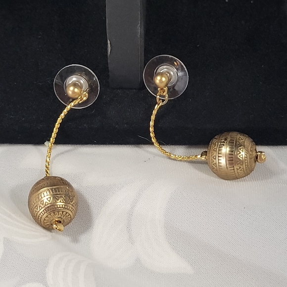 Necklace and earring set double strand  90s - Picture 8 of 9